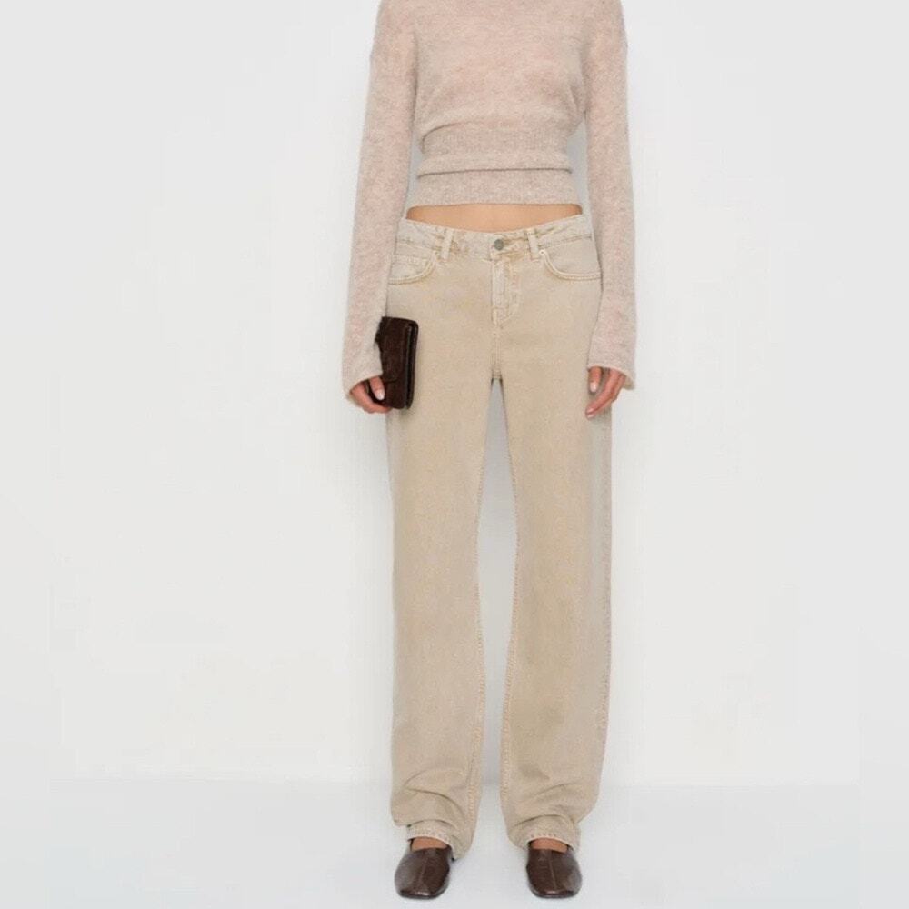 Reformation Straight Leg Jeans in Beige